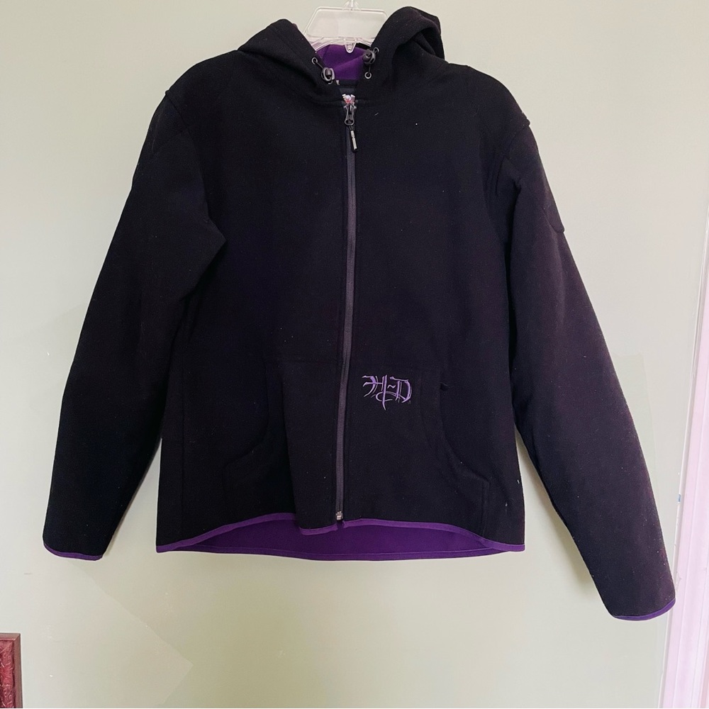 Ladies Harley Davidson, heavy jacket, size extra, large, black, and purple